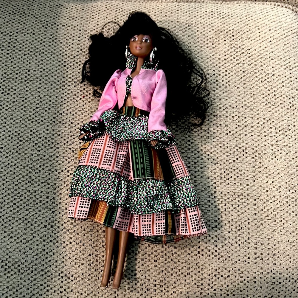 Vintage 80’s Barbie Matel African American Metallic Jacket Bustier Doll
